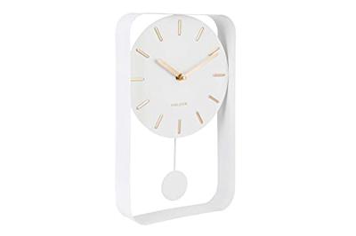 Karlsson wandklok Pendulum Charm met slinger 32,5 cm staal wit Karlsson wandklok Pendulum Charm met slinger 32,5 cm staal wit