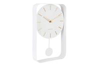 Karlsson wandklok Pendulum Charm met slinger 32,5 cm staal wit - thumbnail