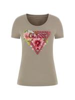 Guess Triangle Beads T-Shirt Dames Donkergroen - Maat XS - Kleur: DonkergroenRoze | Soccerfanshop - thumbnail