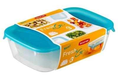 Curver set fresh & go vershouddozen rechthoekig 0.5 + 1 + 2 liter
