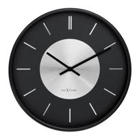 NeXtime - Wandklok 25cm - Stil - Zwart|Zilver - Metaal - NeXtime - thumbnail