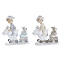 Kerstversiering DKD Home Decor Hars Kinderen (13 x 6 x 13,5 cm) (2 Stuks) - thumbnail