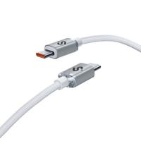 SUBBLIM USB-C naar USB-C kabel, 2 m, 60 W, gevlochten nylon, compatibel met iPhone/Samsung/MacBook, wit - thumbnail