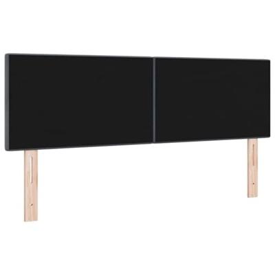 LED Hoofdbord met LED-striplichten Grijs 144 cm Polyester