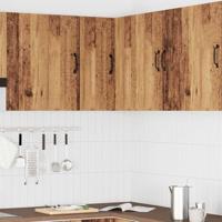 Keukenwandhoekkast Kalmar bewerkt hout oud houtkleurig - thumbnail