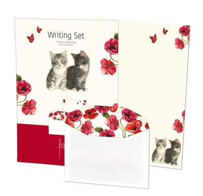 Briefpapier met enveloppen: Franciens Kittens & Poppies