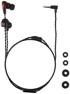 Pioneer SE-CH5T (R) Hi-Res Audio In-Ear hoofdtelefoon (over-the-ear-kabel, verloopvrij, gevlochten ontwerp, bedieningselement, microfoon, oproepnamefunctie, voor iPhone, Android smartphones), rood