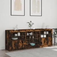 Dressoir met LED-verlichting 181,5x37x67 cm gerookt eikenkleur - thumbnail