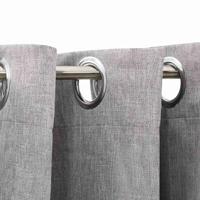 Gordijnen linnen-look verduisterend ogen 2 st 140x225 cm grijs - thumbnail