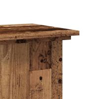 Plantenstandaard 33x33x60 cm bewerkt hout oud houtkleurig - thumbnail