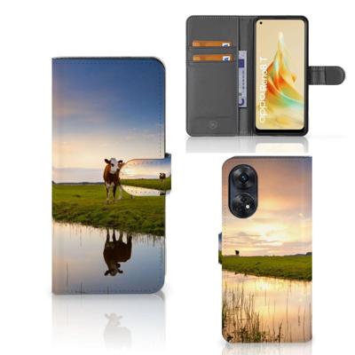 OPPO Reno8 T 4G | Telefoonhoesje | Met pasjeshouder | Koe
