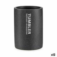 Tandenborstelhouder Tumbler Grijs Hars 7,5 x 10,2 x 7,5 cm (12 Stuks) - thumbnail