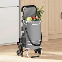 VidaXL Winkel trolley grijs 47 x 39 x 100,5 cm oxford stof - thumbnail