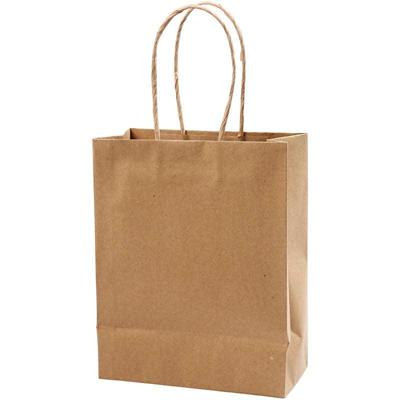 Creativ Company Papieren zakken, h: 23 cm, b: 18x9 cm, 125 gr, bruin, 10 stuk/ 1 doos