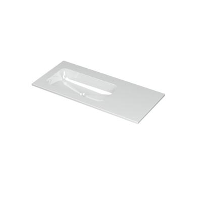 INK Aspekt Wastafel Porselein Links Zonder Kraangat - 1000x450x15 mm - Glans Wit