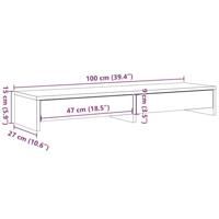 Monitorstandaard met lades 100x27x15 cm hout gerookt eikenkleur - thumbnail