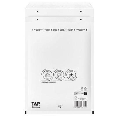Comebag luchtkussenenveloppen, ft 230 x 340 mm, met stripsluiting, wit, doos van 100 stuks