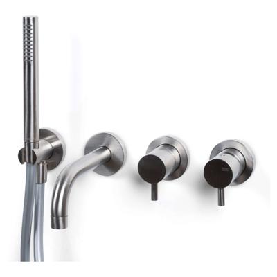 Badmengkraan Inbouw Bongio Squadra 16 cm Uitloop met Handdoucheset en 2-Weg Omstel RVS Bongio Badmengkraan Inbouw Bongio Squadra 16 cm Uitloop met Handdoucheset en 2-Weg Omstel RVS Bongio