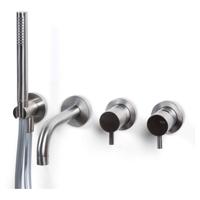 Badmengkraan Inbouw Bongio Squadra 16 cm Uitloop met Handdoucheset en 2-Weg Omstel RVS Bongio - thumbnail