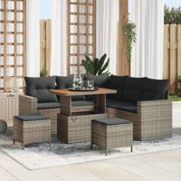 Tuinbankenset 8 pcs Grijs poly rattan - thumbnail