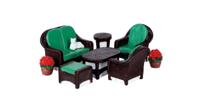 Lemax wicker lawn set, s/8 kerstdorp tafereel 2016 - thumbnail