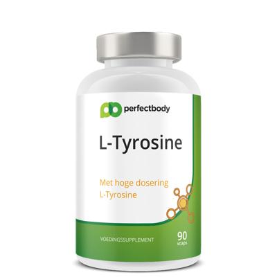 L-Tyrosine capsules - 500mg aminozuur - Voor concentratie, focus & energie - Met biotine - 90 plantaardige capsules PerfectBody