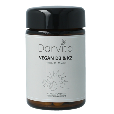 D3 & K2 1000 IU MCT-poeder (kokos) 60 Vegetarische capsules