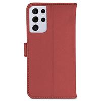 Høyde - Vegan lederen bookcase hoes - 100% Biologisch Afbreekbaar - Samsung Galaxy S21 Ultra - Rood - thumbnail