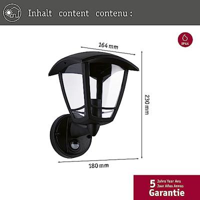 Paulmann 94647 LED-buitenlamp met bewegingsmelder (wand) E27 Zwart