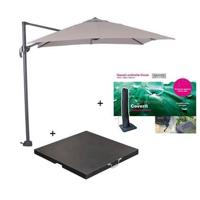 Garden Impressions Hawai parasol S 250x250 zand + 80kg voet en hoes - thumbnail