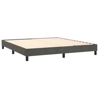 Boxspring met matras fluweel donkergrijs 160x200 cm