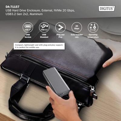 Digitus DA-71157 behuizing voor opslagstations SDD-behuizing Zwart M.2