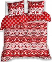 Carbotex Kerst Dekbedovertrek rood/wit 140 x 200 cm - thumbnail