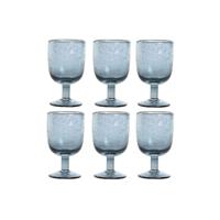 Set van bekers Home ESPRIT Blauw Kristal 300 ml 8 x 8 x 14 cm (6 Stuks) - thumbnail