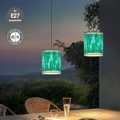 Papieren Gevouwen Lampenkap - Cilindrisch - Blauw - ø20 x 24 cm - E27 fitting - Voor Tafellampen - Ontworpen voor woonkamer en eetkamer