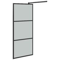 Inloopdouchewand 80x195 cm donker ESG-glas zwart - thumbnail