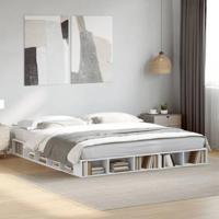 Bedframe massief hout wit 200x200 cm - thumbnail