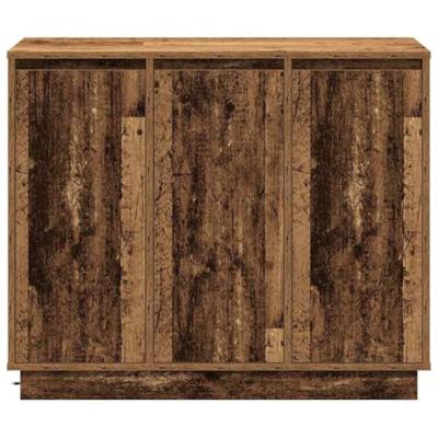 LED Sideboard Oudhout 90 x 32 x 75 cm Bewerkt hout