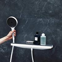 Muuraansluiting HansGrohe Rainfinity Porter 500 Met Douchehouder Links En Planchet Mat Wit - thumbnail