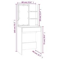 Kaptafel met kastjes LED bewerkt hout zwart - thumbnail