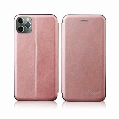 Voor iPhone 11 TPU + PU geïntegreerde spanning magnetische kaarthouder retro lederen draagtas (Rose Gold)