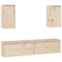 Tv-meubelen 4 st massief grenenhout - thumbnail