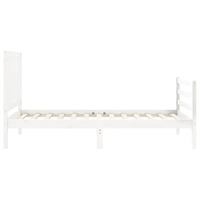 Bedframe met hoofdbord massief hout wit