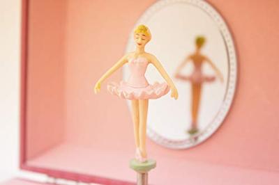 Ulysse sieradendoosje met muziek met ballerina parasol roze - thumbnail