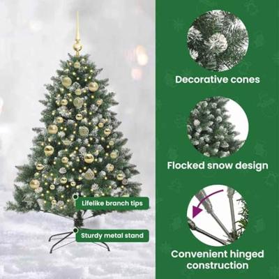 VidaXL Kunstkerstboom met 150 led groen 150 cm pvc en plastic en staal