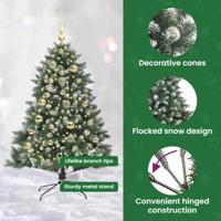 VidaXL Kunstkerstboom met 150 led groen 150 cm pvc en plastic en staal - thumbnail