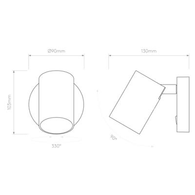 Astro - Ascoli single switched Wandlamp GU10