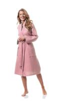 Morgenstern Morgenstern badjas Luca wafelstof Kimono 120cm Poederrose XL - thumbnail