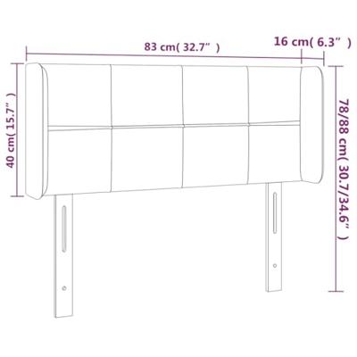Hoofdbord met randen 83x16x78/88 cm fluweel donkerblauw