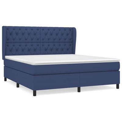 Boxspring met matras stof blauw 160x200 cm